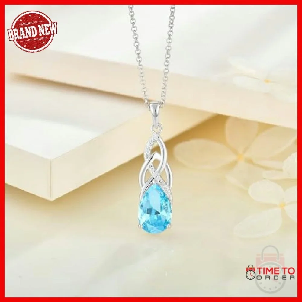 Sterling Silver Celtic Knot Infinity Pendant Necklace with Birthstone